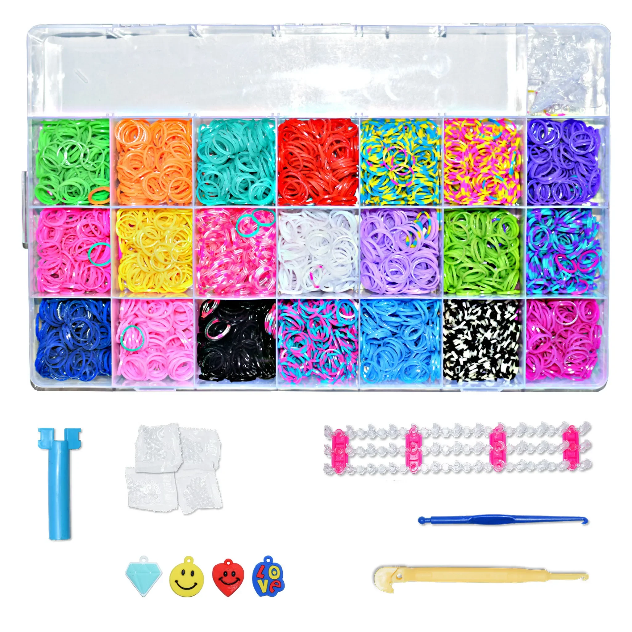 Loom Bands Starter Set XXL – 4.200 Gummibänder mit Webrahmen
